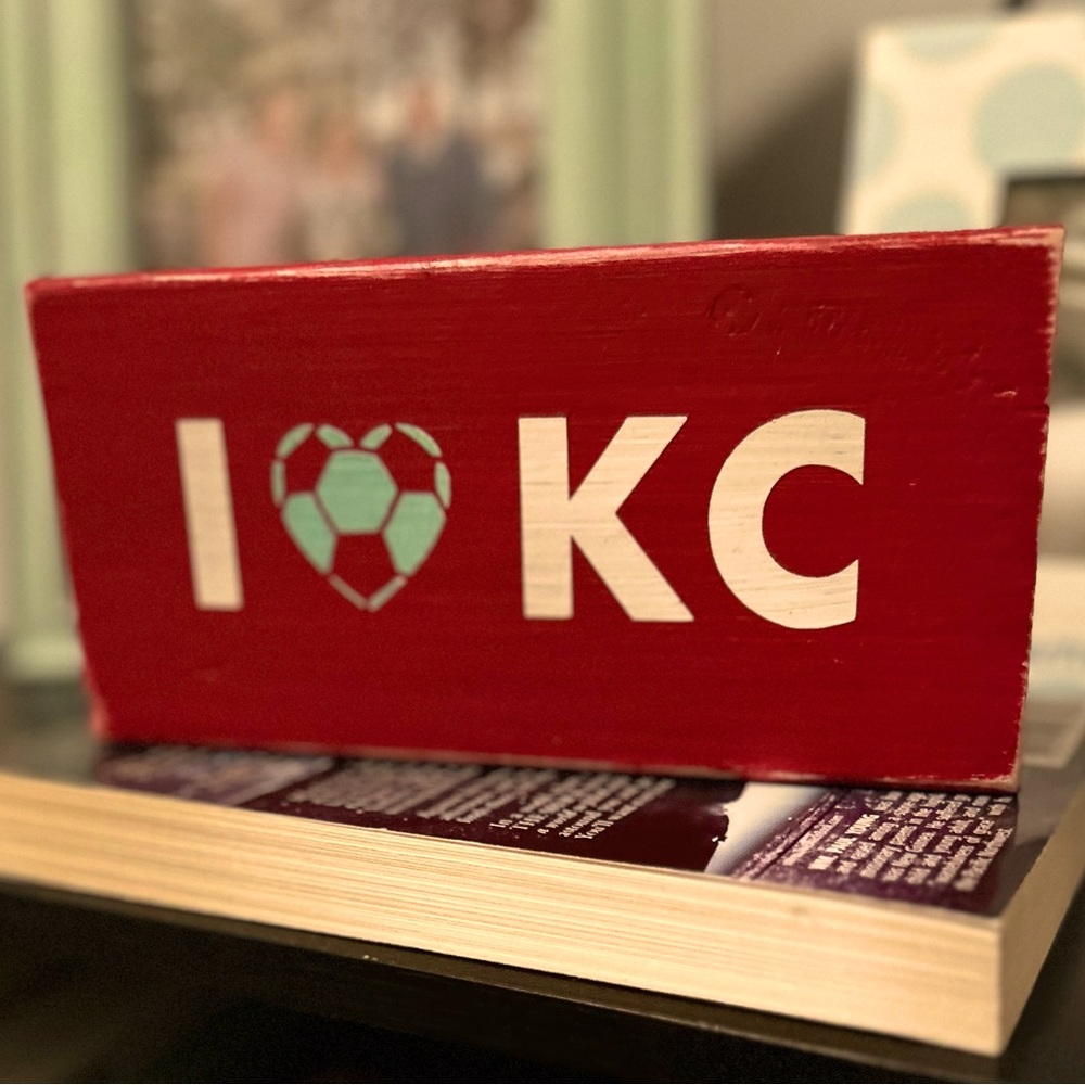 Women’s KC Currents Soccer Wooden Block Sign.